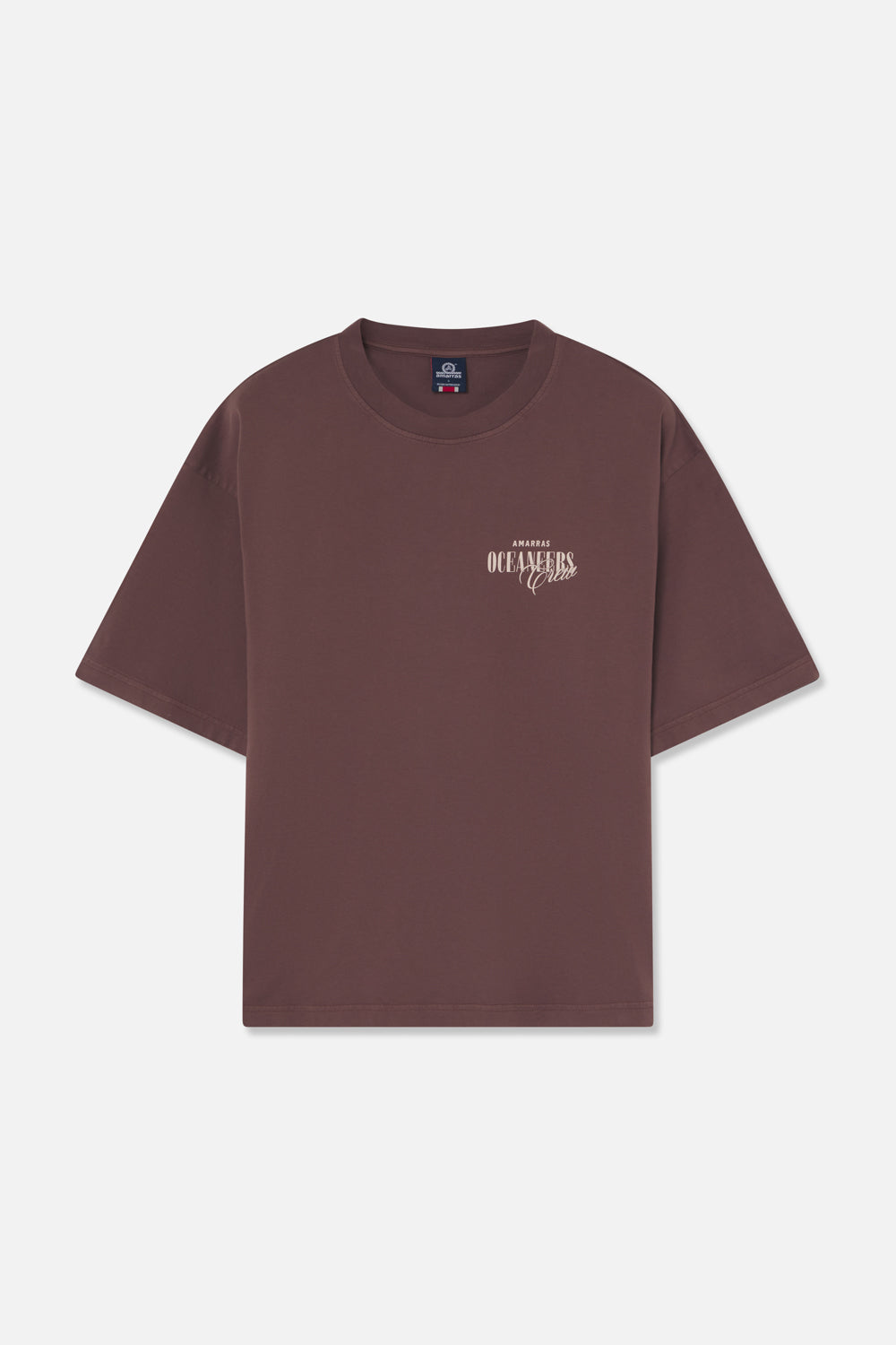 Camiseta Amarras Fulton unisex corte boxy fit color Dusty Purple con logotipo minimalista en el pecho.