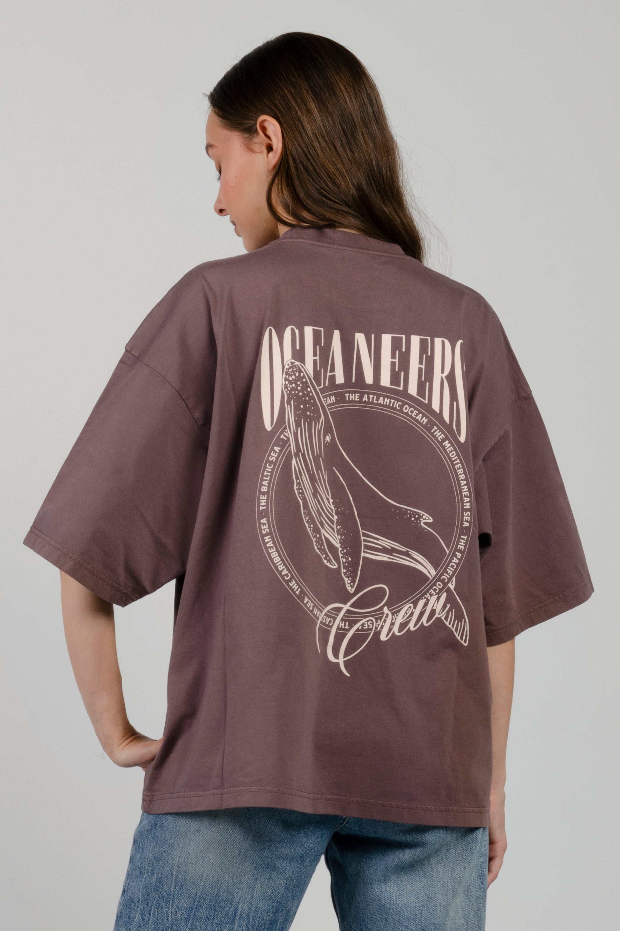 camiseta amarras unisex color burgundy con estampado náutico en pecho y espalda