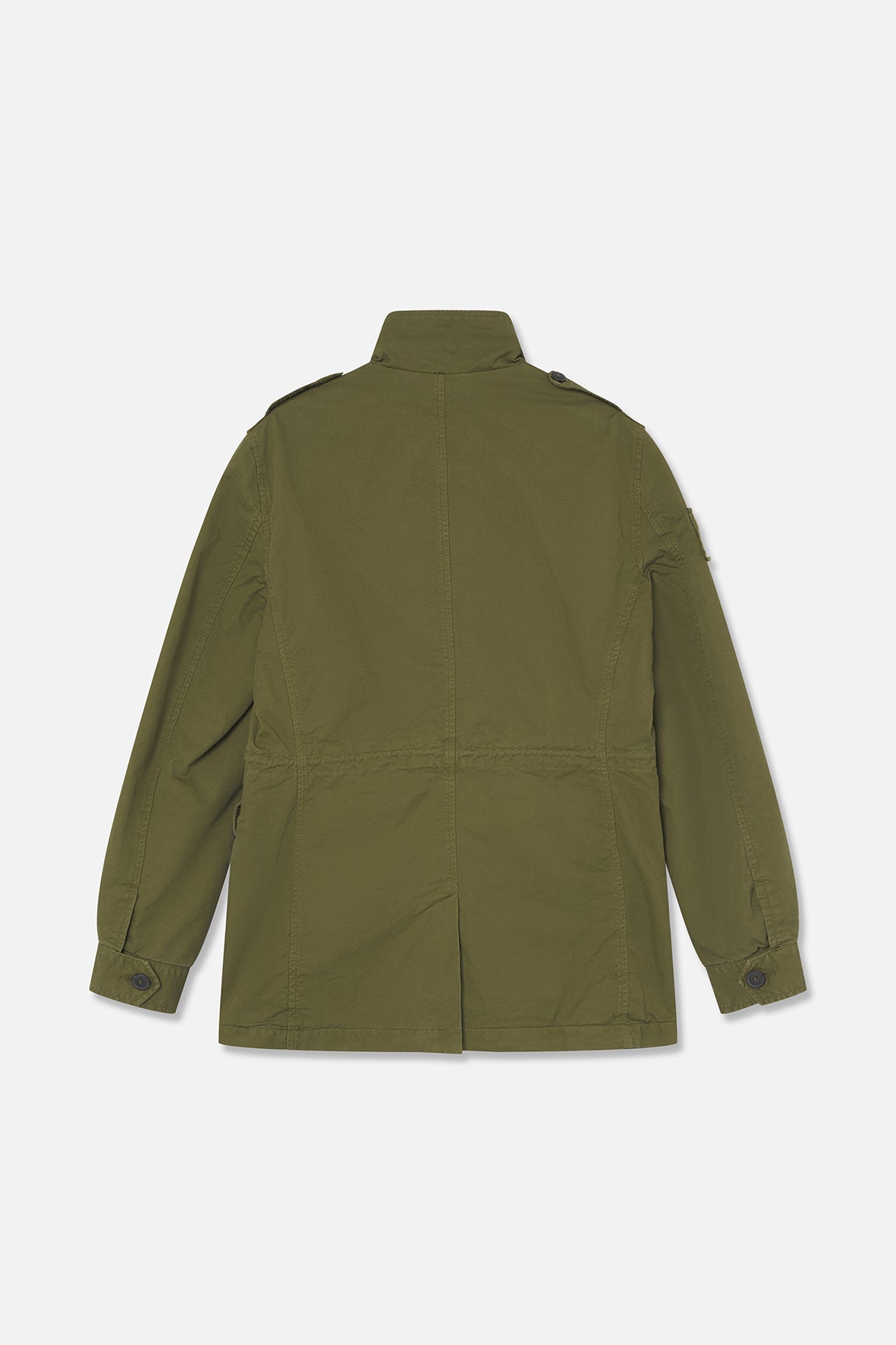 chaqueta sahariana amarras verde oliva trasera