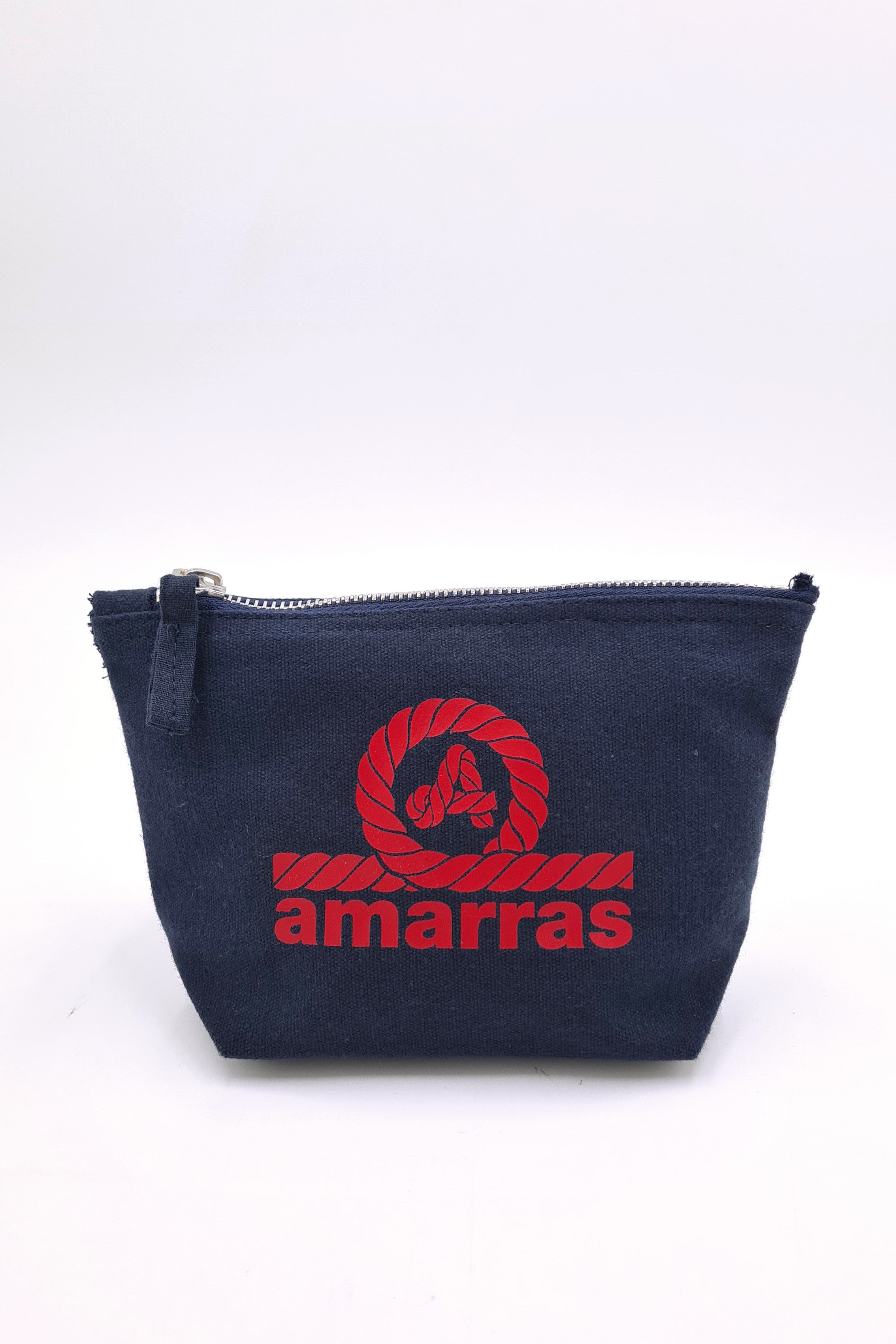 neceser amarras azul marino con logo en rojo